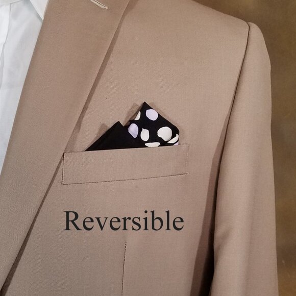 NEW - Contrasting Color 100% Cotton Pre-Folded Pocket Square Handkerchief Insert - Picture 4 of 5